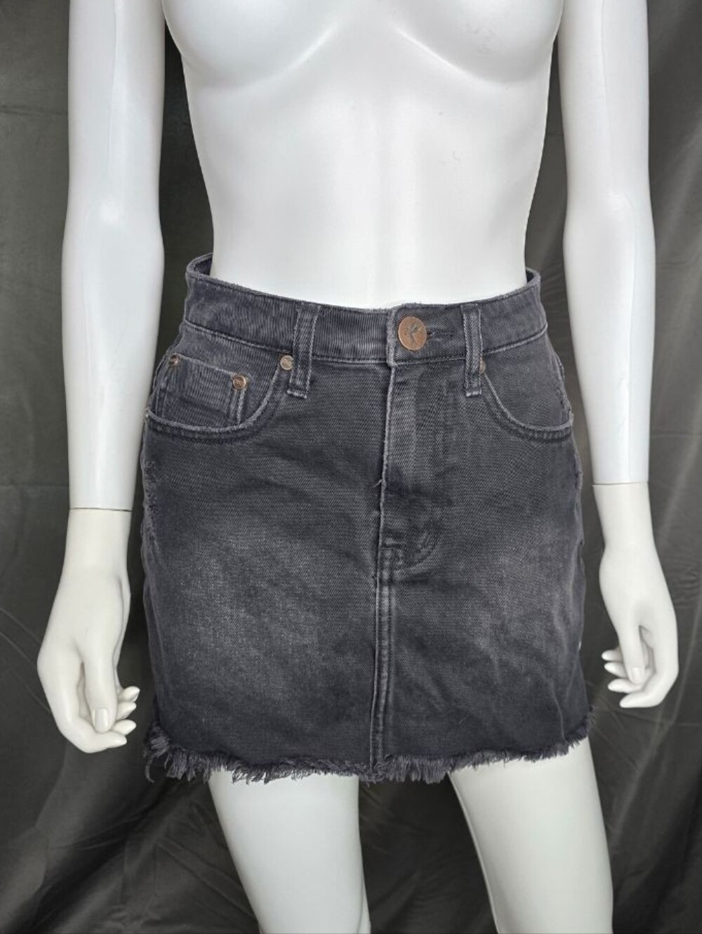 One X One Teaspoon Black Denim Skirt
